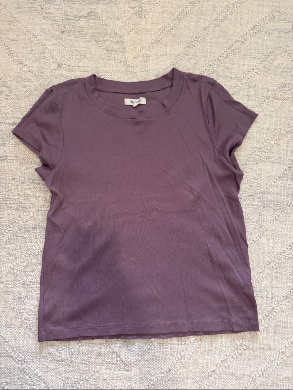 Madewell Short Sleeve Crew Tee in Dusty Plum. Size L